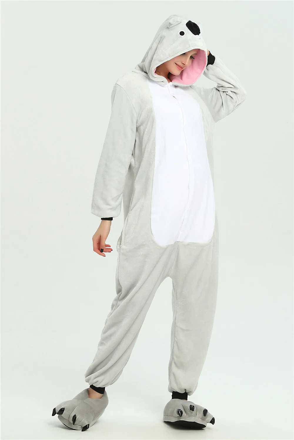 Мода для взрослых зимние Пижама Kigurumi все в одном пижама костюмы животных Косплэй