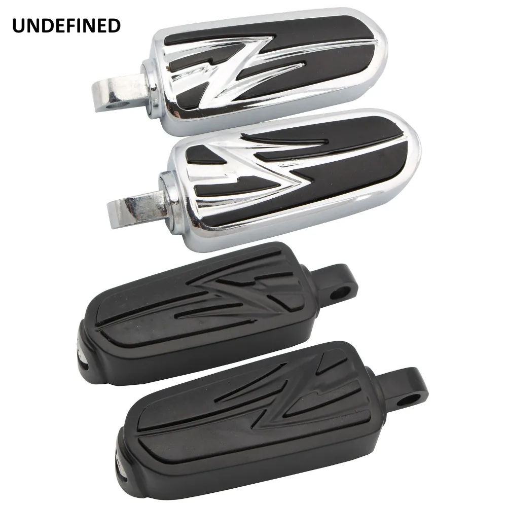 Chrome Black Foot Pegs Motorcycle Footrests Pedals For Harley Softail