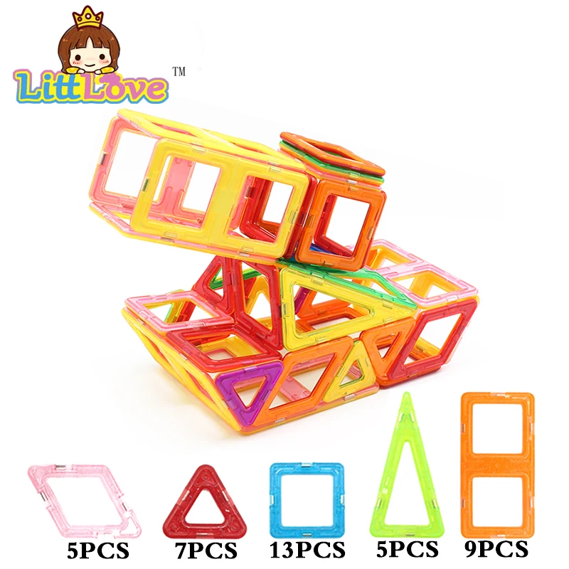 39 шт. магнитные пластиковые строительные блоки сборки DIY развивающие 3D дизайнерские магнитные Кирпичи игрушки для детей