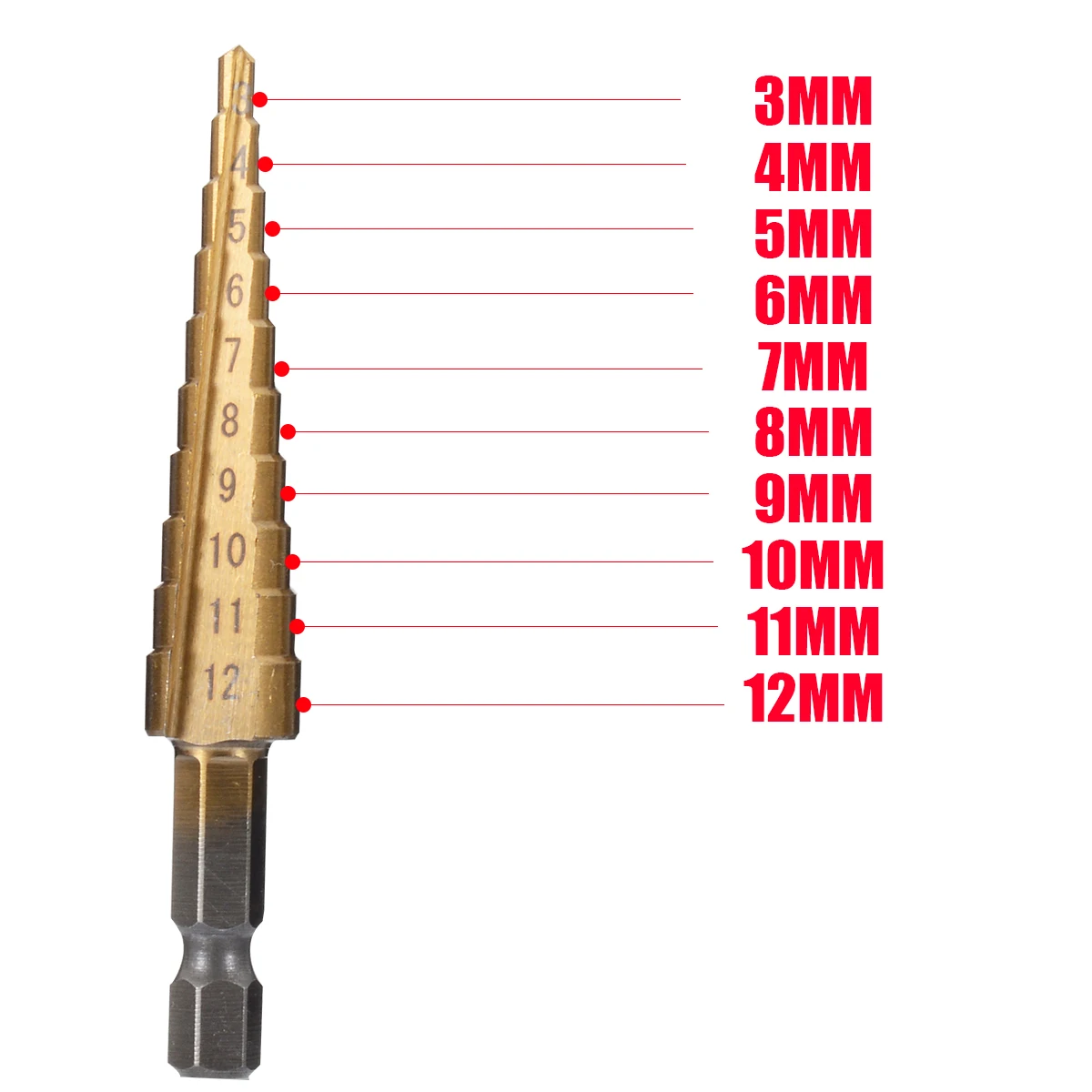 Mayitr 3pcs Step Drill Bits Step Drill HSS Step Drill HSS Large Cobalt Hole Titanium Cone Step Drill Bit Cutter With Pouch