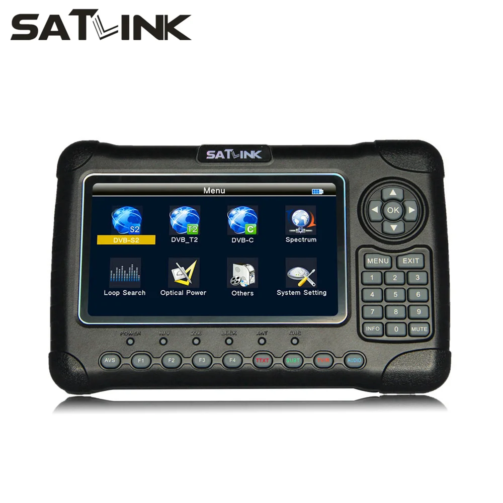 SATLINK WS-6980 DVB-S2+ DVB-C+ DVB-T2 комбо оптическая мощность обнаружения анализатор спектра спутниковый искатель метр 7 дюймов ЖК-дисплей