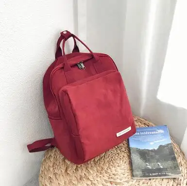 LENLEI Harajuku ulzzang, Модный женский рюкзак, новинка, Одноцветный, водонепроницаемый, Корея, ins, милый женский рюкзак в консервативном стиле, повседневный рюкзак - Цвет: RED