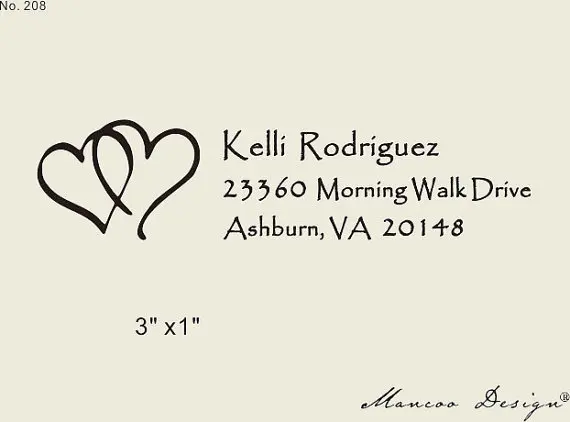 Rustic Return Address Stamp 3 X1 Custom Wedding Rustic Return Address Stamp 3 X1 Custom Wedding Calligraphy Heart In Stamps From Home Garden On