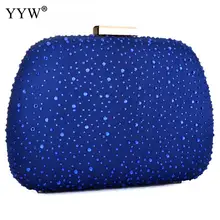 Стразы, вечерняя сумка с заклепками, женская модная синяя сумка на молнии, сумка через плечо, клатчи, женская сумка на плечо с цепочкой, клатч