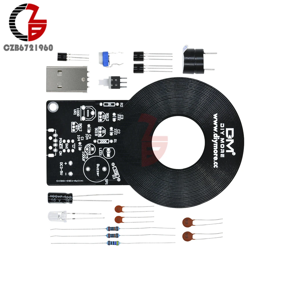 Металлический детектор+ 18650 USB внешний аккумулятор чехол DIY комплекты DC 3 V-5 V металлический тестер сенсорная плата с 18650 зарядным модулем аккумулятора