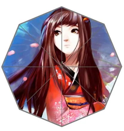 2014 Factory direct Girl wearing a red dress Top quality three fold umbrellas Protection rainy and sunny weather give unisex | Дом и сад