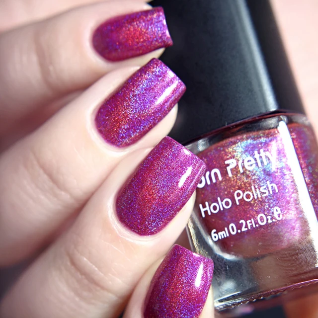 1 Bottle 6ml Born Pretty Rose Red Holo Polish Holographic Glitter 1 Bottle 6ml Born Pretty Rose Red Holo Polish Holographic Glitter Nail Varnish Hologram Effect