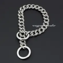 Рокер Мода собака ожерелье твердые 316L из нержавеющей стали Роскошные розы цепи для собак ошейники 4R013DC