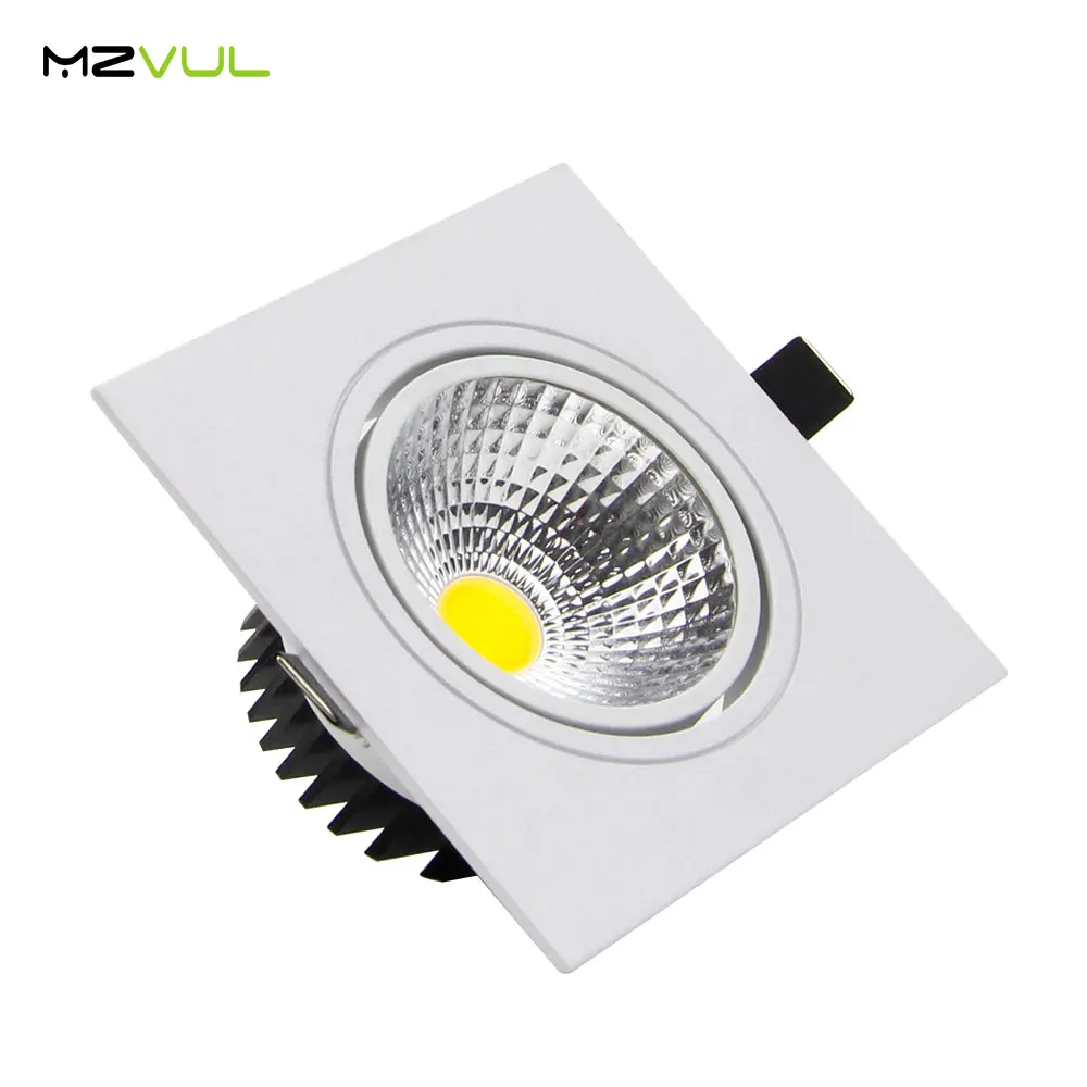 

LED Recessed Dimmable COB Downlight 7w 9w 12w 15w White Square LED Spot Lamp Adjustable Ceiling Downlight Indoor for Home