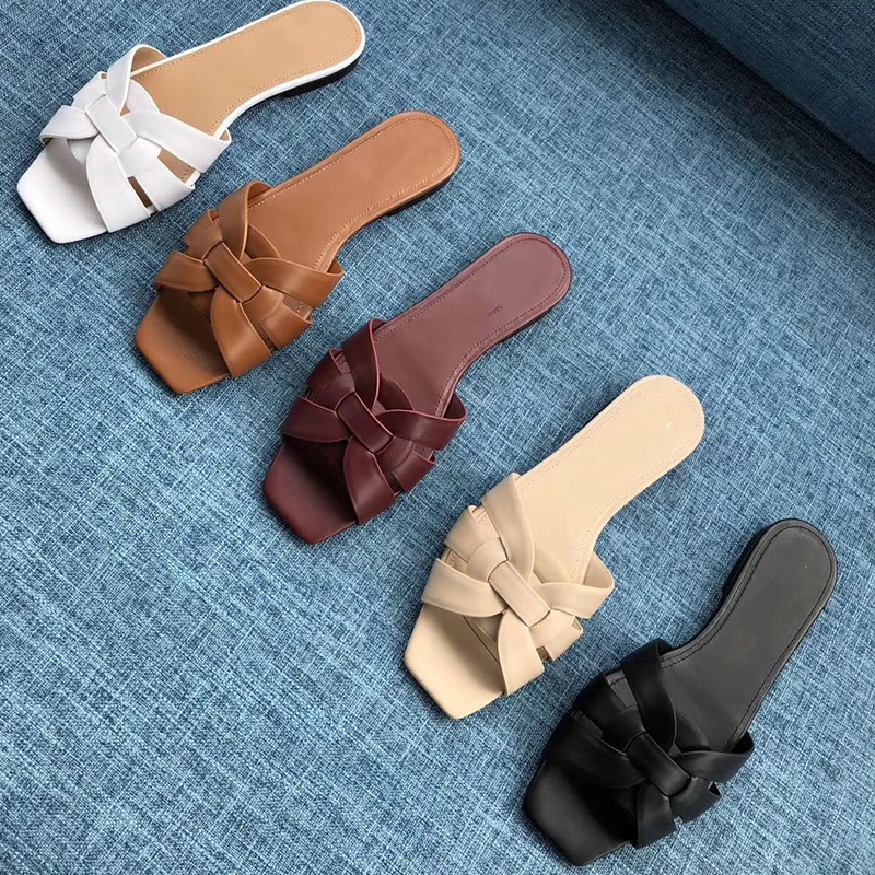 

Shoes Women Summer Solid Flats Slippers Outside Ladies Causal Cozy Slides Flip Flops Shollow Open Toe Slippers