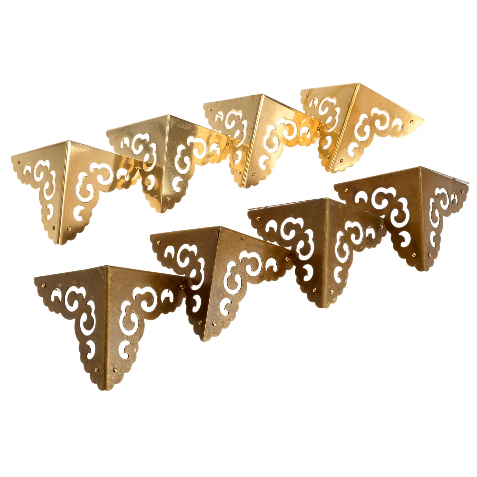 4Pcs 80mm Decorative Corner Bracket for Furniture Wood Box Brass Feet