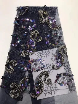 

Luxury Italian Lace Fabric African Sequins French Net Embroidery Tulle Sequin Fabric Embroidered French Lace
