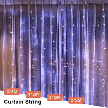 

3x3 LED Icicle Fairy Light Plug EU Garland Curtain Led String Lamp Christmas Outdoor/Indoor Decoration for Xmas Wedding Hallowen