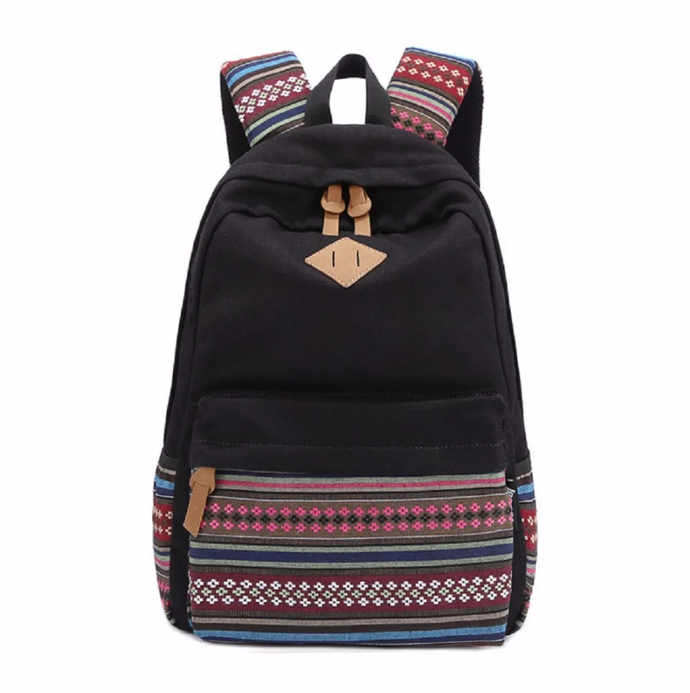 Korean style women bookbags canvas printing bagpack cute school bags backpacks for teenage girls mochila escolar