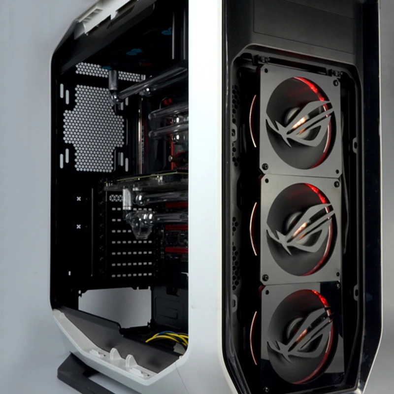 New Computer Components Mainframe Mirror For ROG Fan Cover 12CM Fans Cooling Lengshui Decorative Cover Water-cooled Accessories