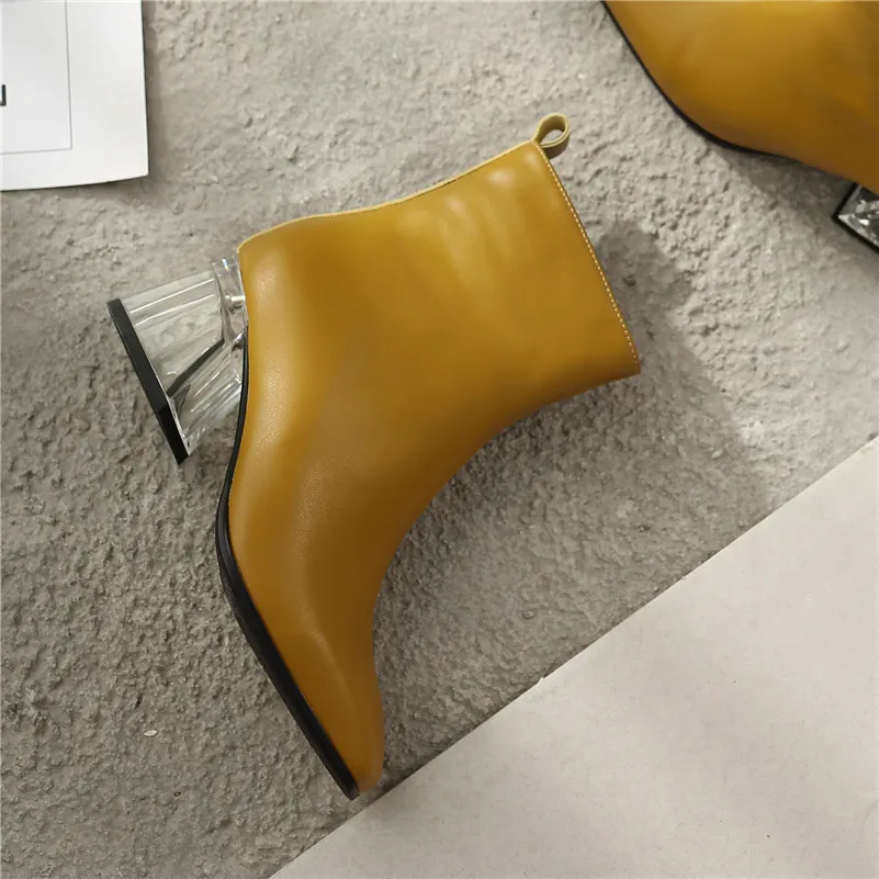 FEDONAS Quality Genuine Leather Women Ankle Boots High Heels Square Toe Short Boots Elegant Chelsea Boots Party Shoes Woman