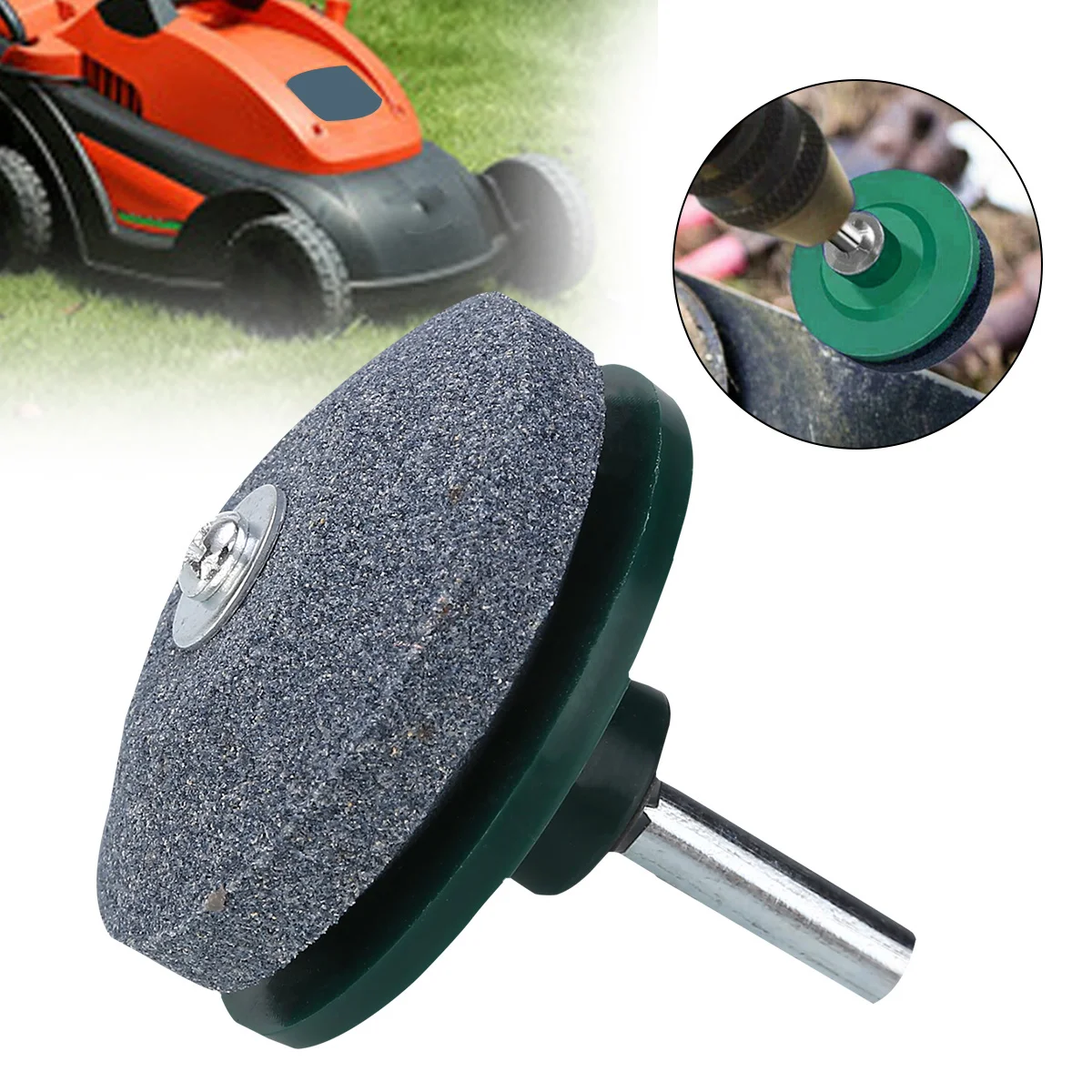 50mm Lawnmower Blade Sharpener Grinding Drill Mounted Blades Rotary Lawn Mower Sharpener Garden Grinder Wheel Cutting Tools