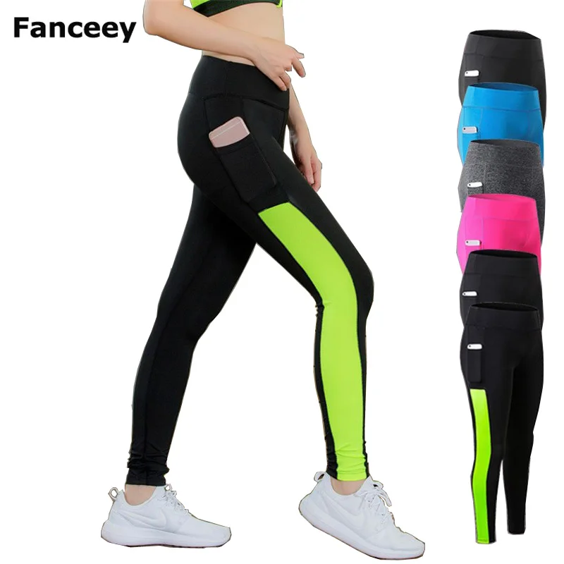 Fanceey штаны для йоги женские с карманом беговые колготки женские бесшовные спортивные брюки женские леггинсы для фитнеса с высокой талией