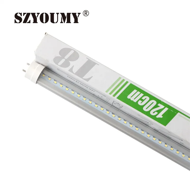 SZYOUMY 50 шт. SMD 2835 светодио дный трубки T8 G13 85-265 В 22 Вт 1200 мм свет Флюоресцентный светильник 18 Вт 4ft светодио дный трубки доступны R17D