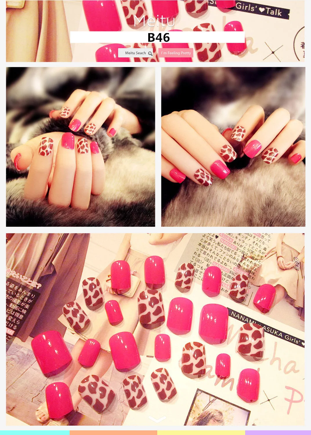 Squoval Fake Nails Cute Durable Waterproof Short Size Diy Nail Art 26 Styles Accessory 24 Pcs Tips Press On Nails With Glue False Nails Aliexpress
