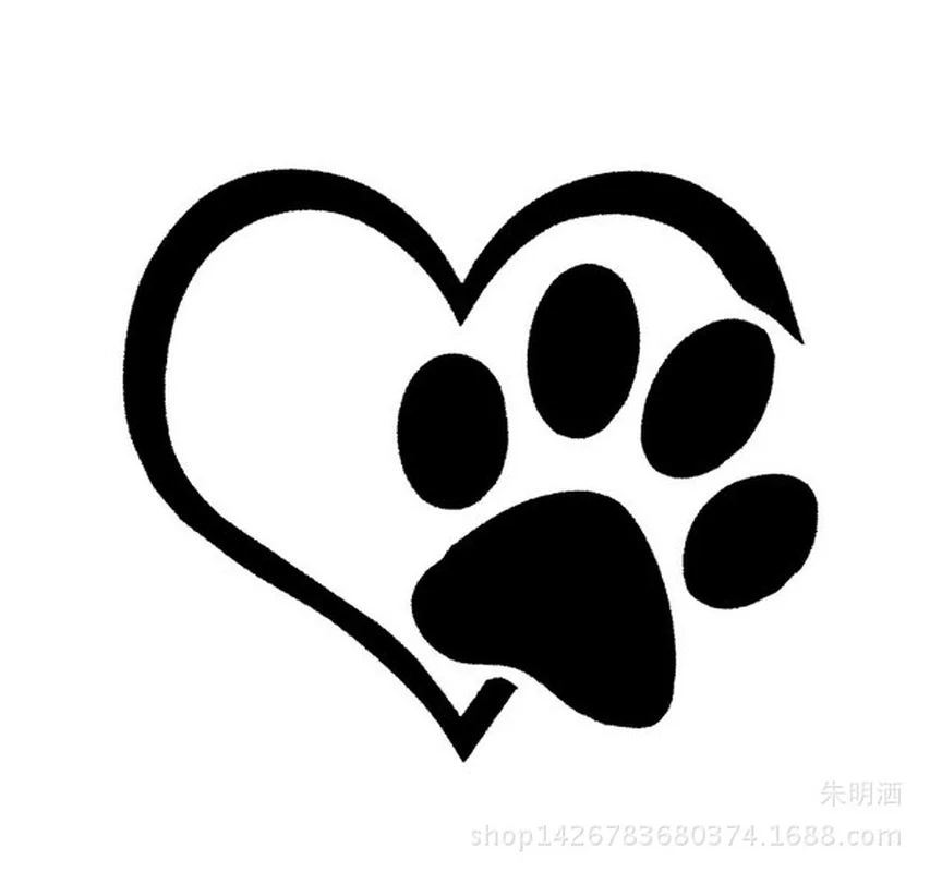 9 3*11 см Love The Dog Paw Print украшения для окон самоклеющиеся креативные наклейки на