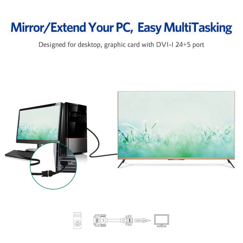 20cm VGA Male to Female Adapter Cable Connector 15 Pins Extension Cord for Monitors Projector TV GY88