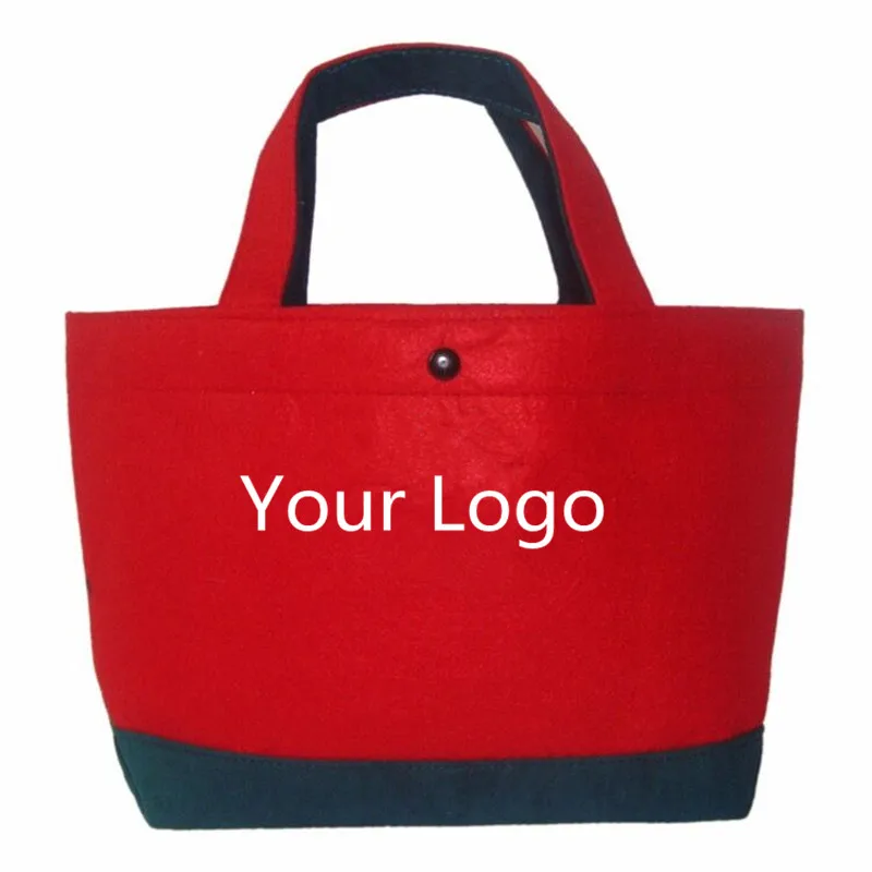 Wholesale 500pcs/lot Custom New Style Reusable Wool Felt Bag Eco