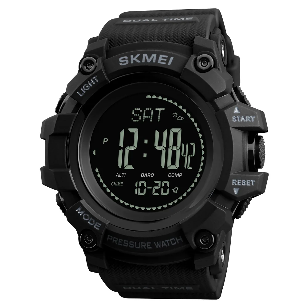 SKMEI Mens Sports Watches Altimeter Barometer Compass Thermometer Weather Clock Edometer Calories Casual Digital WristWatch 1358