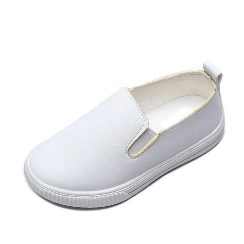 

Solid Casual Children Sneakers Shoes for Boys and Girls Slip On Flats PU Leather Kids Baby Shoes 2018 New Full Size 21-36 CSH222