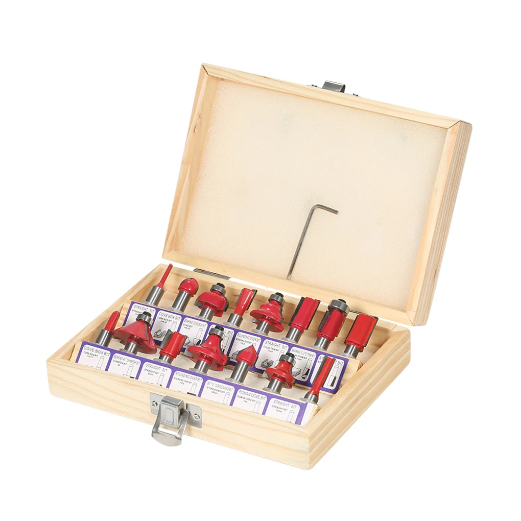 

2018 New 15pcs/1 Set 8mm Shank Woodworking Alloy Milling Cutter Router Bit Set Mill Wood Cutting Tools