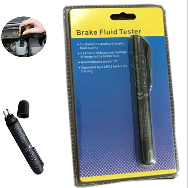 universal mini electronic brake fluid liquid tester pen 5 leds calibrated tool