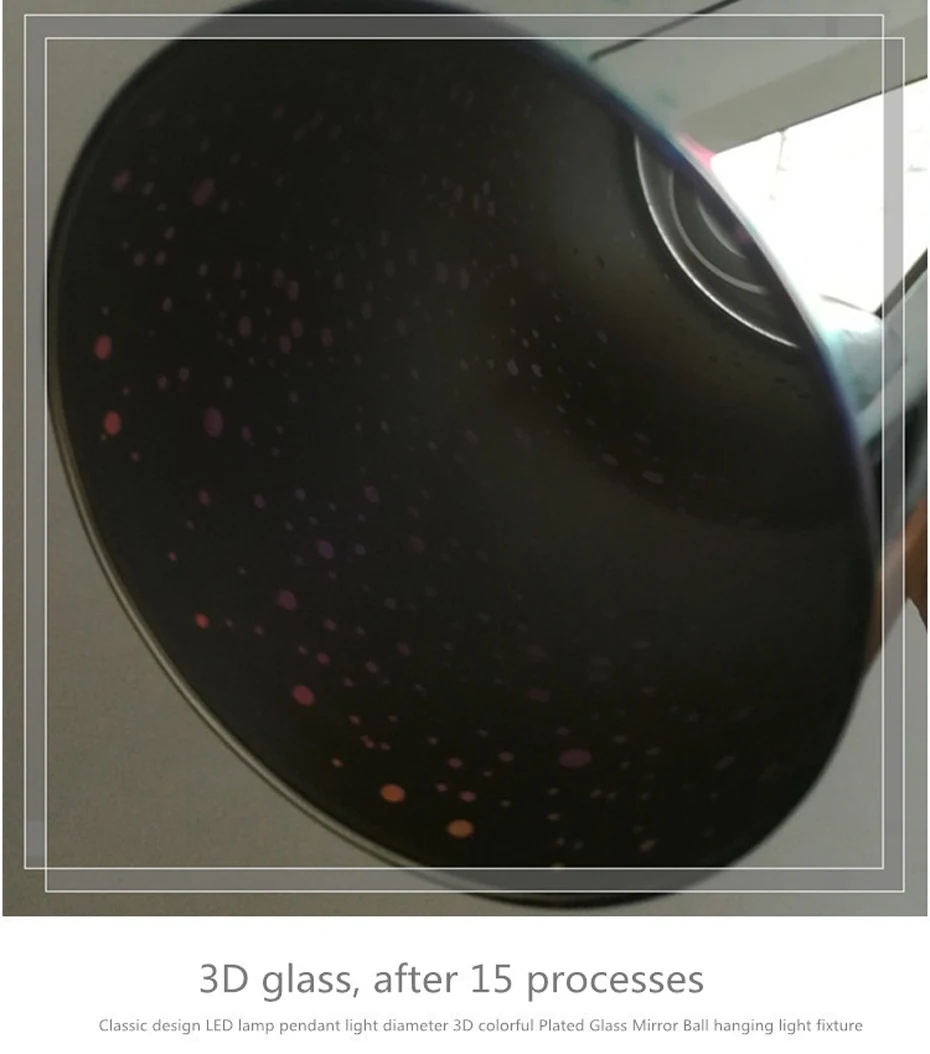 Criativo luz pingente de vidro galvaniza 3d