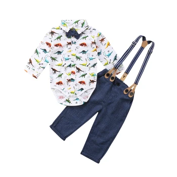

2PCS Newborn Baby Boy Clothes Sets 0-24M Boy Romper Tops Long Sleeve Pants Overalls Clothing Outfits