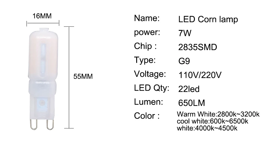 G9 LED Lamp 5W 7W 9W LED Light Bulb AC 220V 110V Chandelier (3)