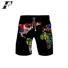 Карта мира 3d шорты мужские/женские Национальные пластины страны раздел брюки мужские трендовые мужские шорты популярные повседневные летние шорты