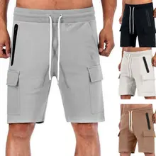 Мужские повседневные шорты для спортзала армейские Карго спортивные упражнения для брюк однотонные мужские шорты с карманами M-2XL