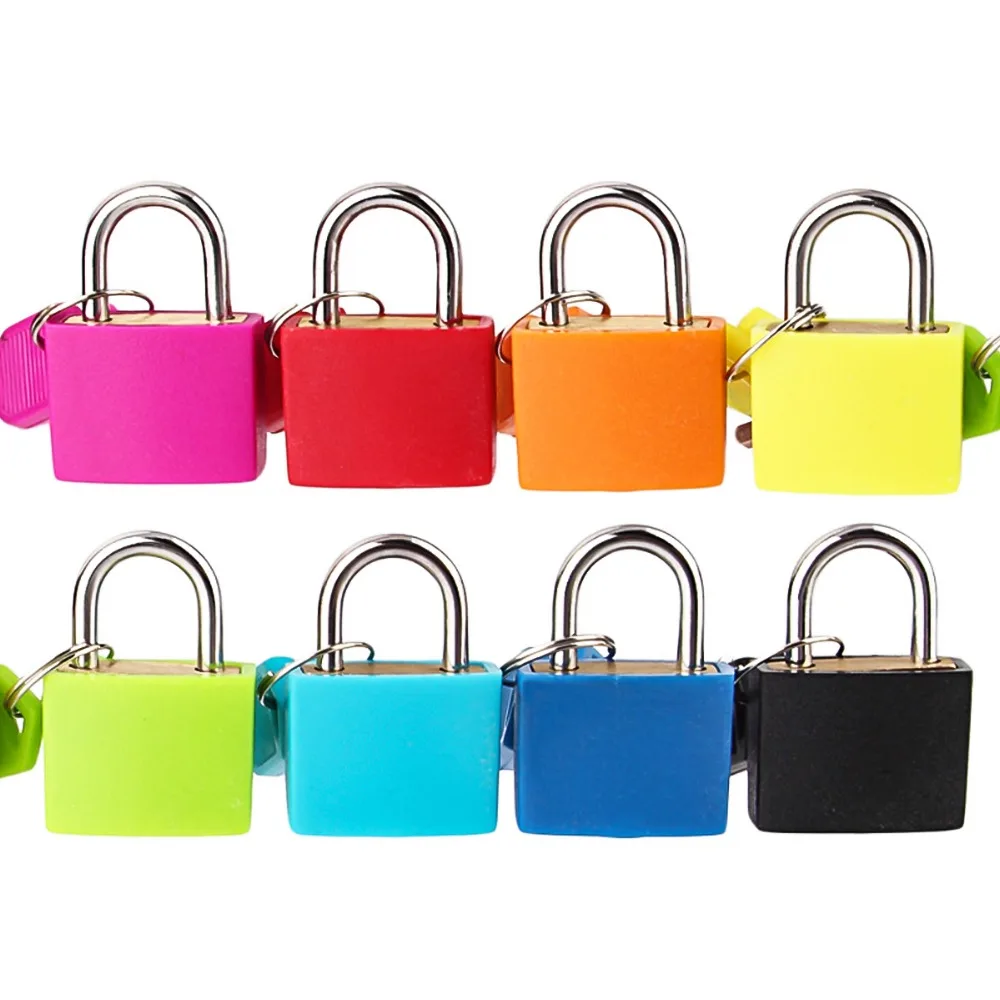 Small Mini Padlock with Two Keys for Luggage Suitcase Bag Rose Red