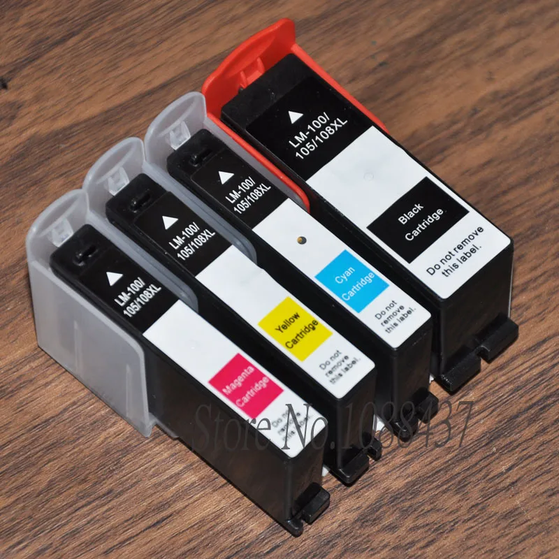 4PK 100XL чернильный картридж для LEXMARK 100 S305 S405 S505 S605 Pro703 Pro705 pro706 принтер E206|ink