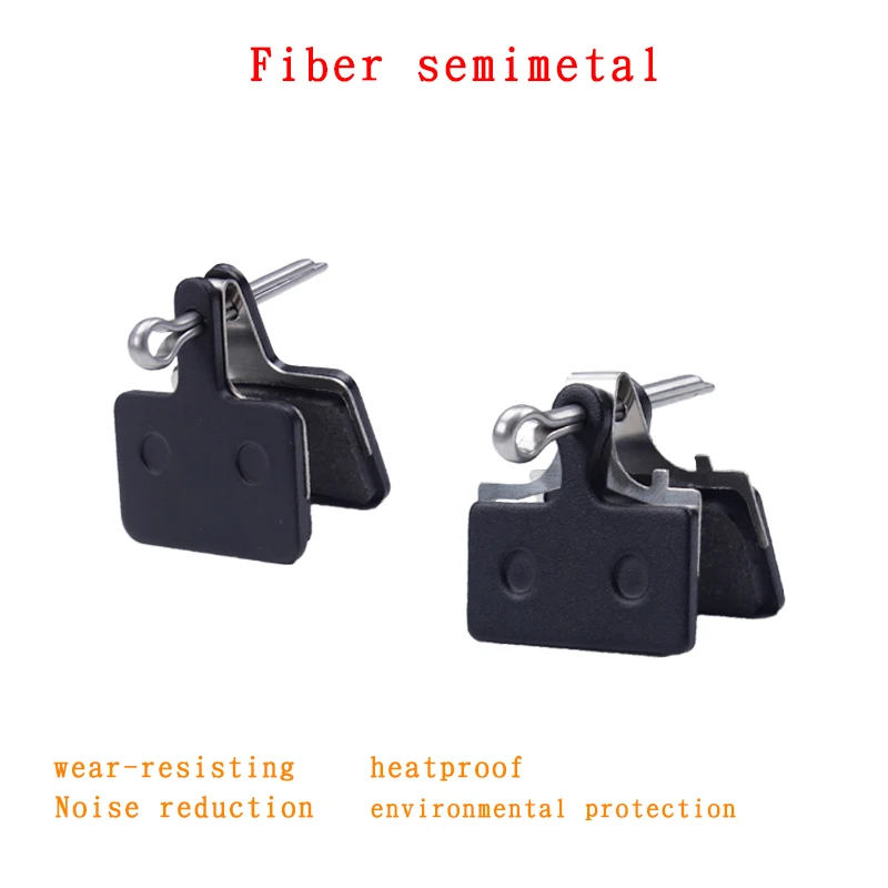 MTB Bicycle Disc Brake Splint Brake Clamp, Semi-Metal Bfriction Block Parts, Purple Copper, Skin, Mountain Bike Fiber, 4 Pair