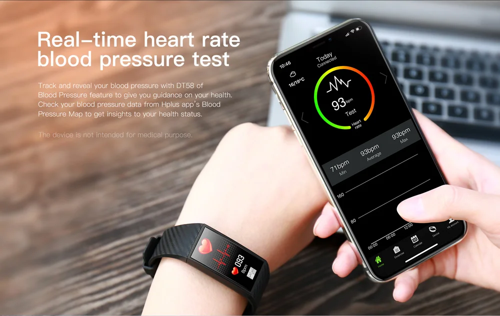 DT58 умный Браслет ЭКГ пульсометр Монитор артериального давления фитнес-трекер часы спортивные смарт-браслет мульти-спортивный режим группы