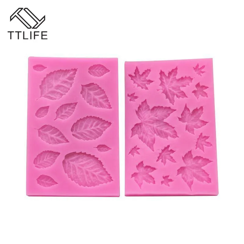 

TTLIFE 2 Style Maple Leaf Silicone Mold Leaves Fondant Cake Pastry Decorating DIY Tools Chocolate Gumpaste Dessert Baking Moulds