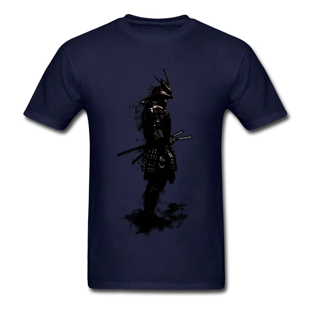 Normal Armored Samurai Casual Short Sleeve Summer Fall Tees Fashionable Round Neck Cotton Fabric Top T-shirts Man Tshirts Armored Samurai navy