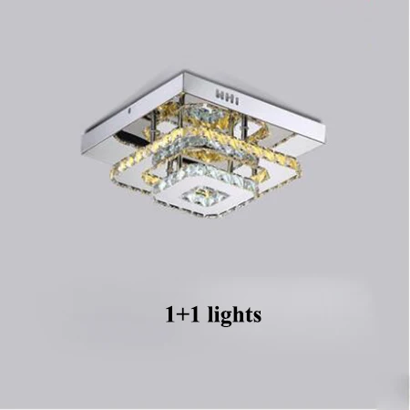1 and 1 light Современная двойная зеркальная стальная светодиодная люстра, хрустальная люстра для гостиной, Светодиодная потолочная люстра, Светильники для спальни - Цвет абажура: 1 and 1 light