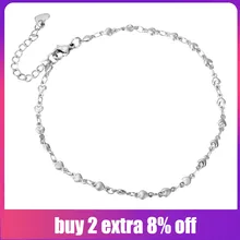 FUNIQUE женские браслеты из нержавеющей стали с цепочкой ножные браслеты Серебряный тон Сердце Круг дамы браслет вечерние Ювелирные изделия Подарки 24 см