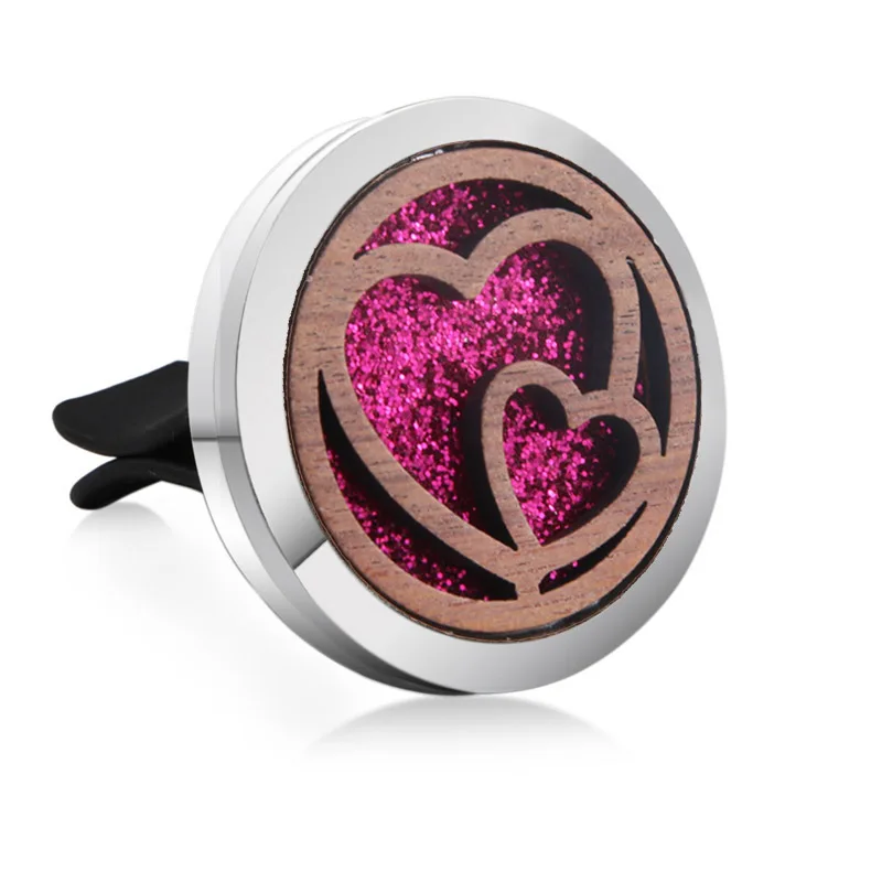 

Wholesale Car Air Diffuser Wood material Vent Freshener Car Essential Oil Diffuser Perfume Aromatherapy Necklace Open Locket