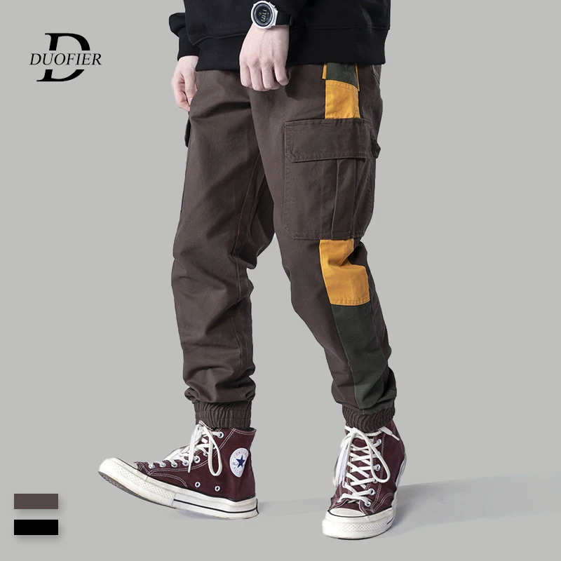 

Mens Cargo Pants 2019 Autumn New Casual Jogging Sweatpants Male Hip Hop Street Patchwork Military Tactical Trousers Multi-pocket