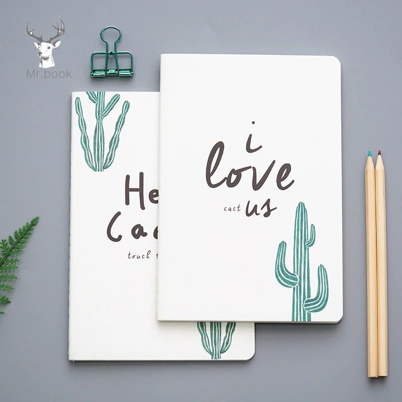 

Creative Hello Cactus Lovely Kawaii A5 Notebook Cartoon Cute Journal Diary Planner Notepad for Kids Gift Korean Stationery