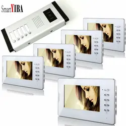 SmartYIBA 7 "Цвет ЖК-видео домофон с Камера с 5 кнопками для 5 единиц Видеовызова для квартиры безопасности Системы