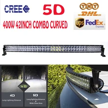 42Inch 400W Cree Chips 5D LED Light Bar Curved Bar-type Combo External Car Lights Off-road Driving Lamp ATV For Jeep Hummer VW