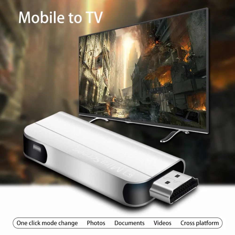 Protable Wifi TV Stick 1080P HD Wireless HDMI Dongle Display Receiver White Miracast Airplay DLNA for Smart Phone Tablet PC Protable Wifi TV Stick 1080P HD Wireless HDMI Dongle Display Receiver White Miracast Airplay DLNA for Smart Phone Tablet PC